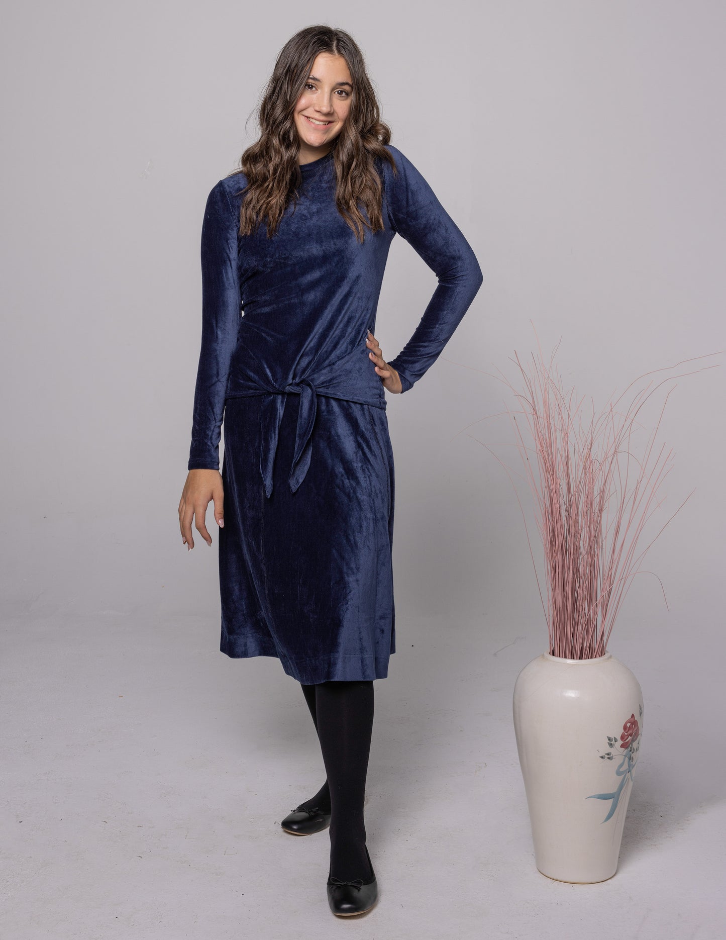 Lilac Navy Comfy Stitched Top 1202