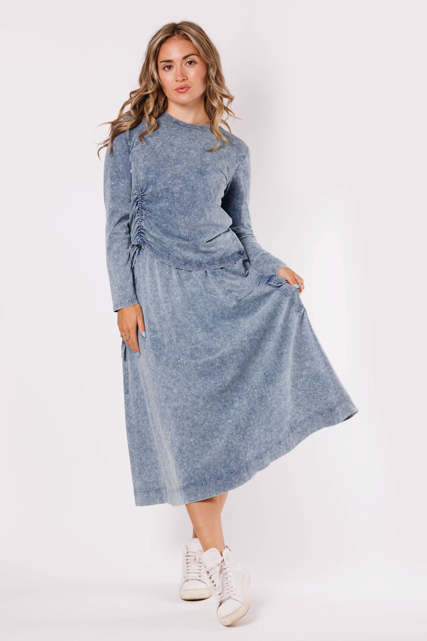 Ivee light Blue Wash Pull Side Top 26298