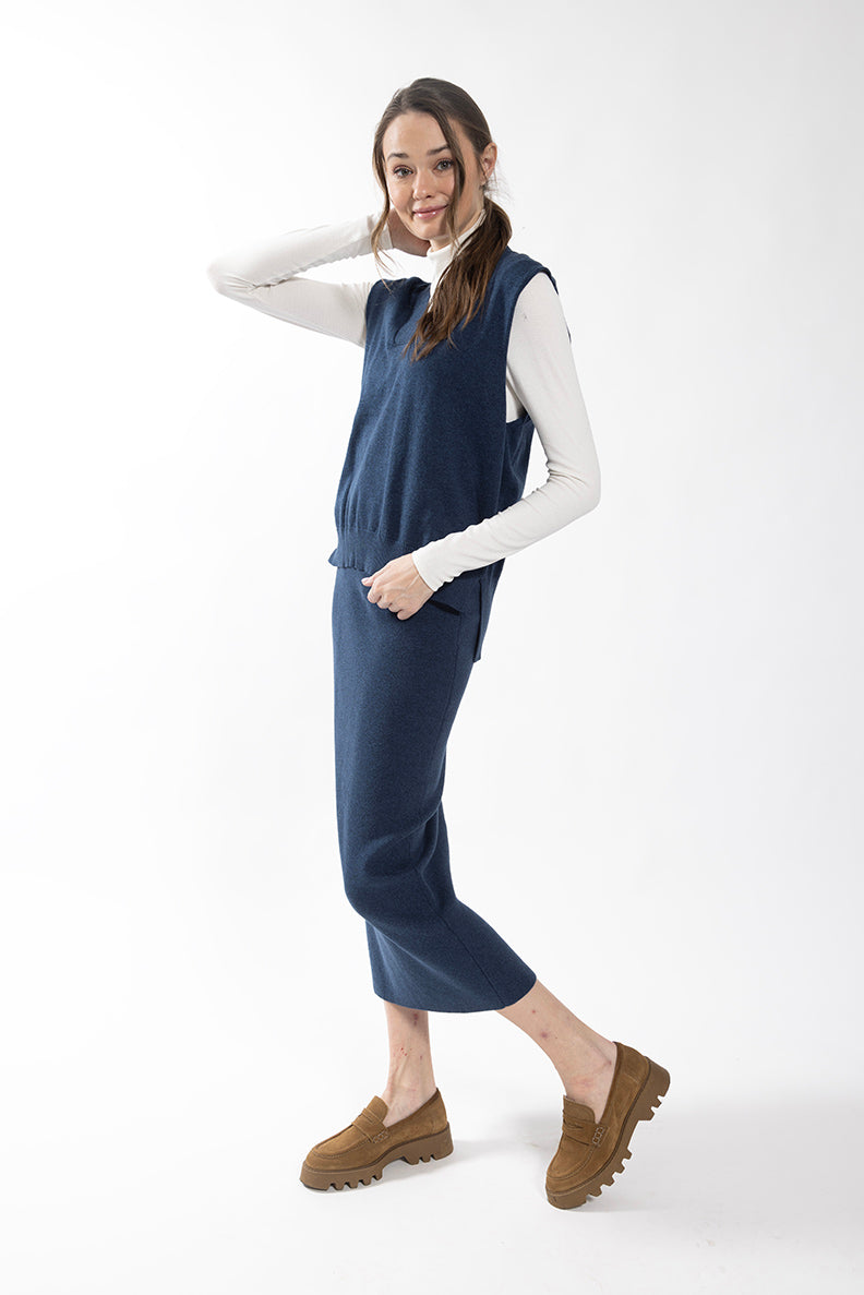 Concept Blue Speckle Knit Vest 405B