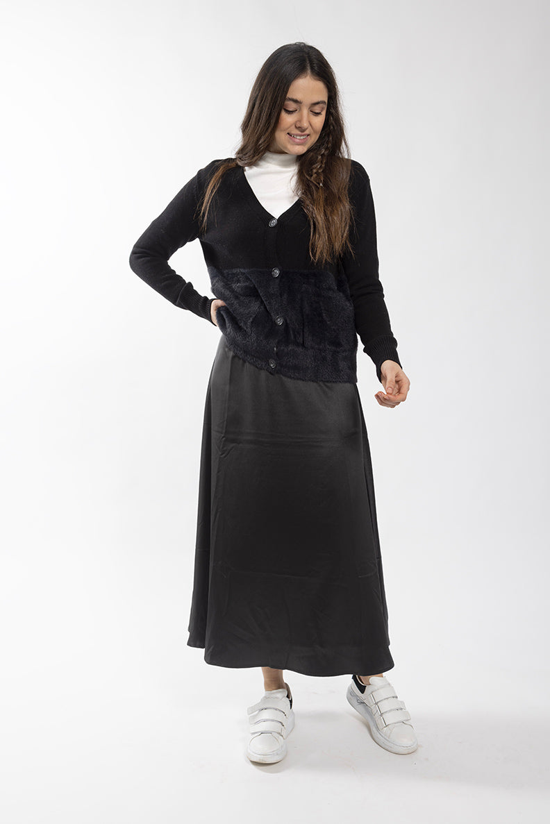 Concept Black Fuzzy Cardigan 410