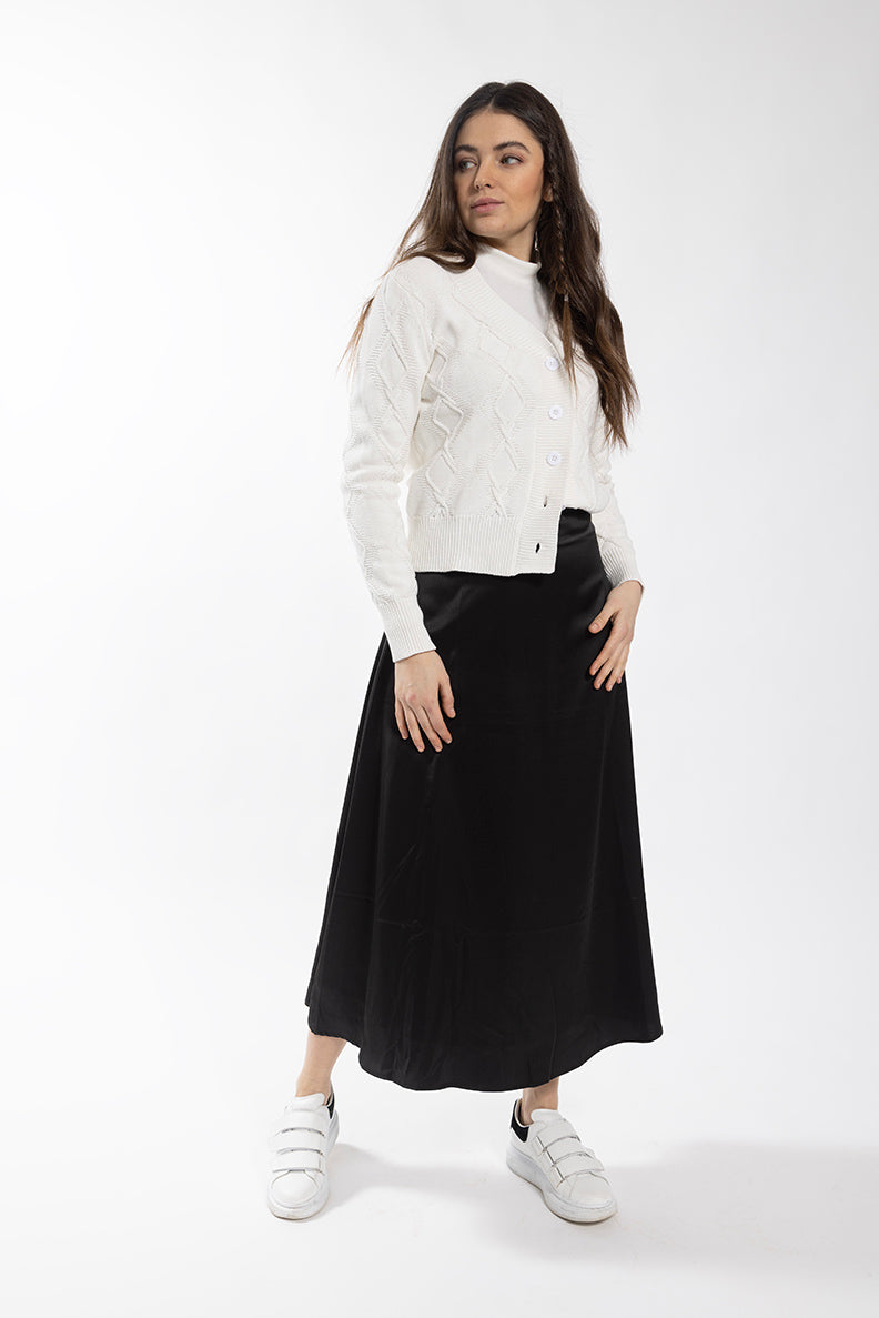 Concept White Diamond Cable Cardi 427W