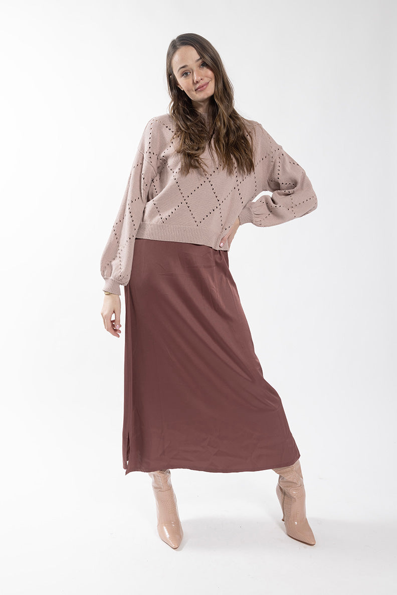 Concept Blush Diamond Pointelle Sweater 438B