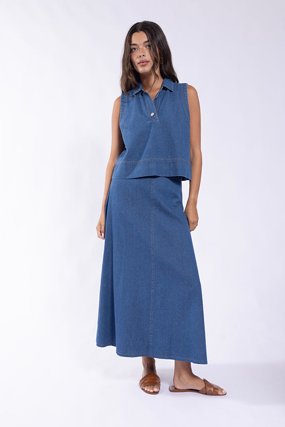 Concept Denim A Line Skirt CO767