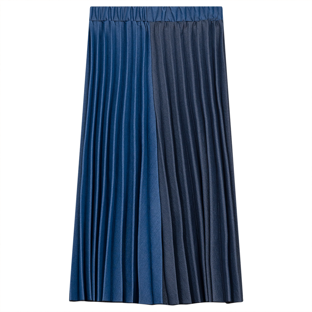 Light navy blue pleated skirt best sale