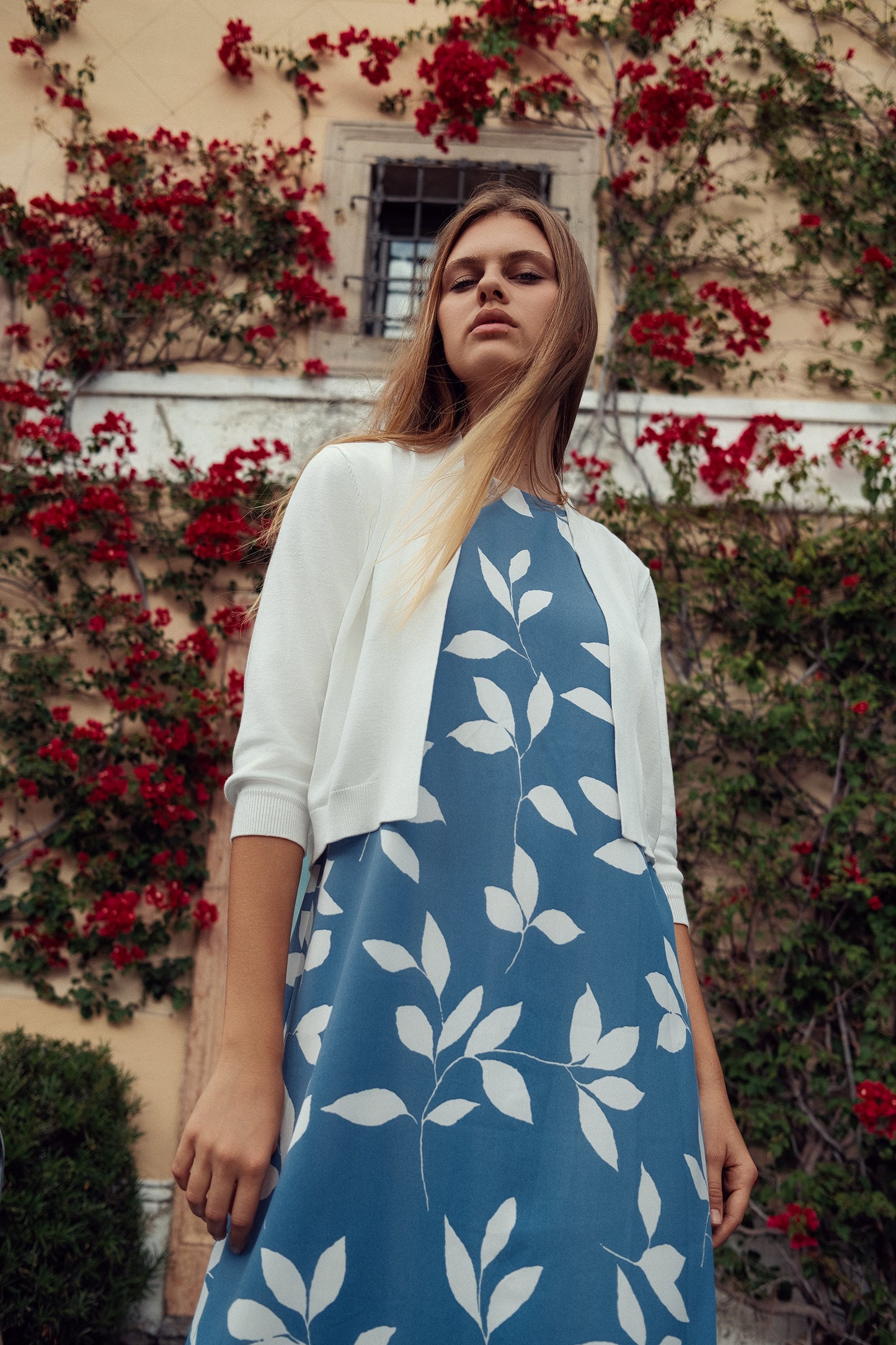 Profile Blue/ White Floral Jumper D2025