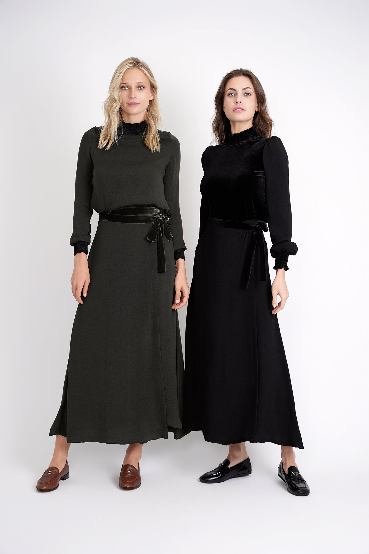 Noni Black Woven Teen Wrap Around Skirt Long Length Side Belt At Waist DW3YT3448