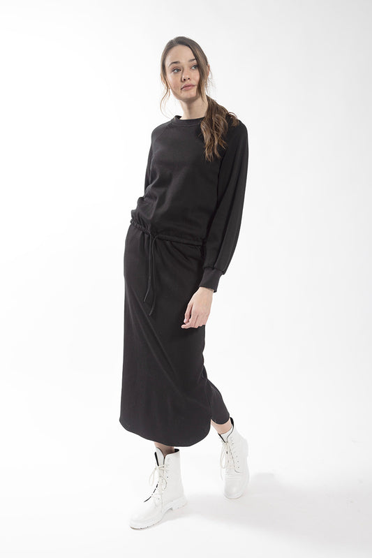 Latitude Black Drawstring Waist Skirt 131B