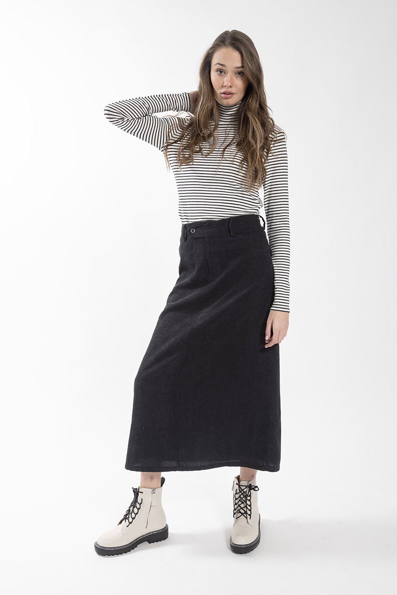 Monn White Striped Turtleneck 339W