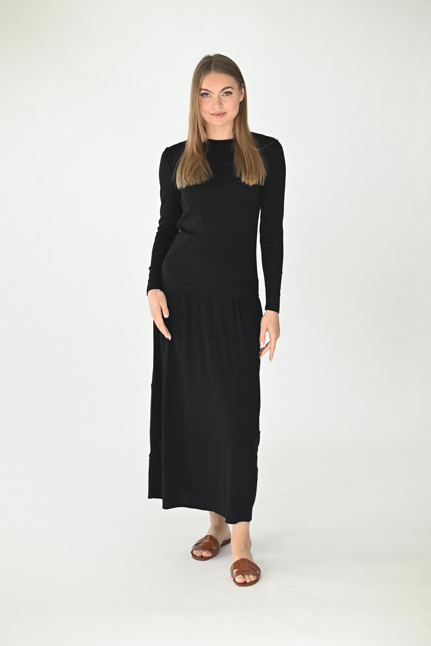 Monn Black Outside Stitch Skirt M388B
