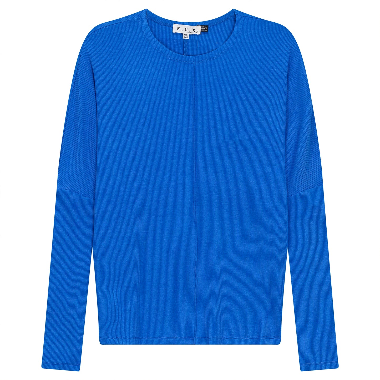 EUX French Blue Dolman Top With Center Seam SB3CM7127T