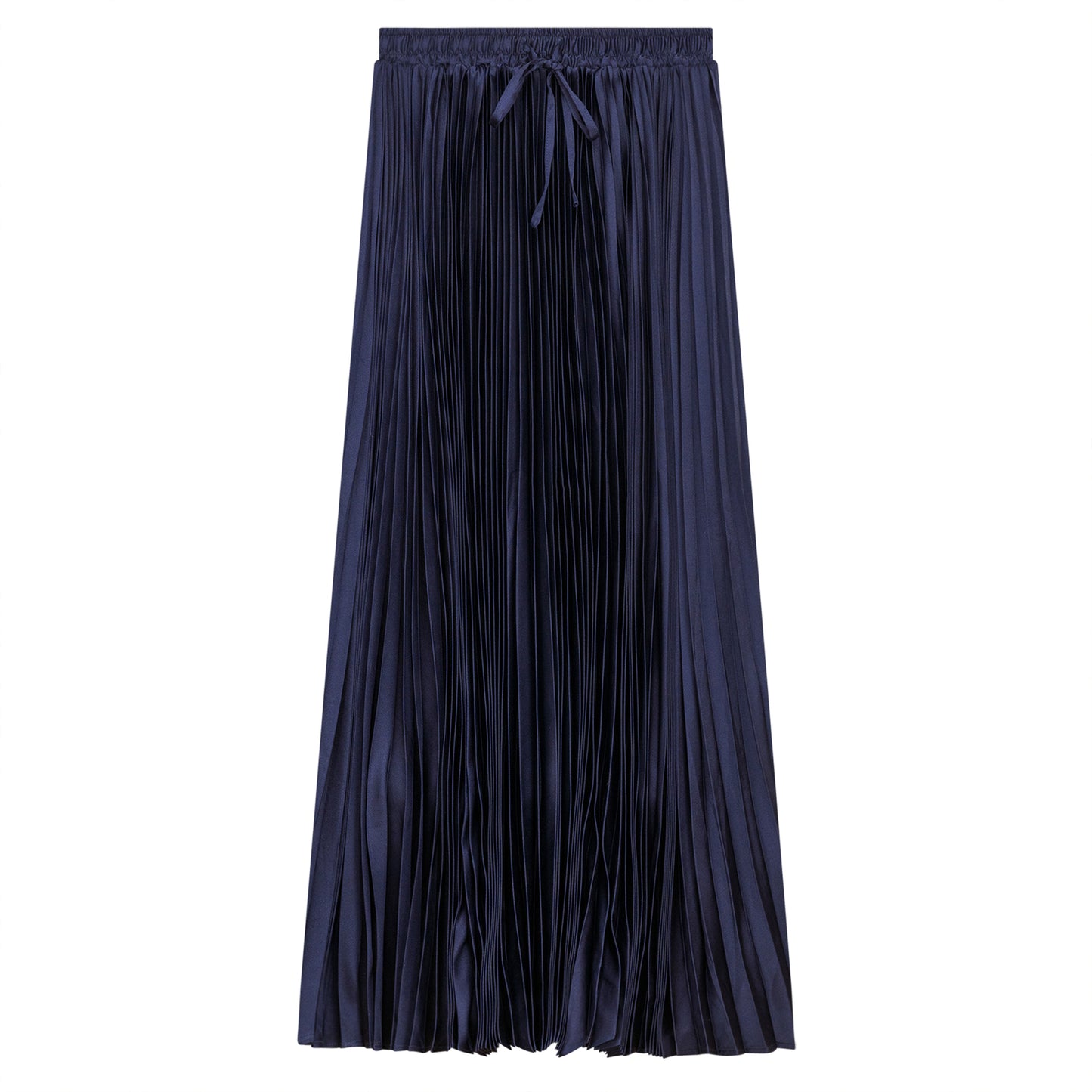 Mademoiselle Dark Navy Satin Accordion Pleat Skirt SB4CM8754SM