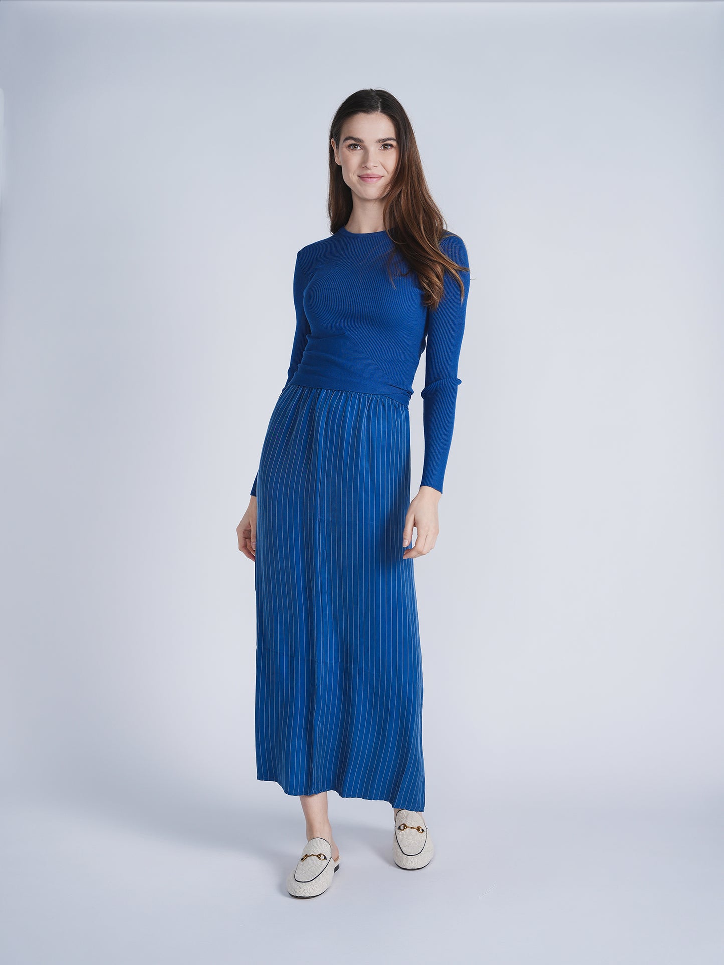 Ginger Blue Maxi Skirt SB4CPT5105S