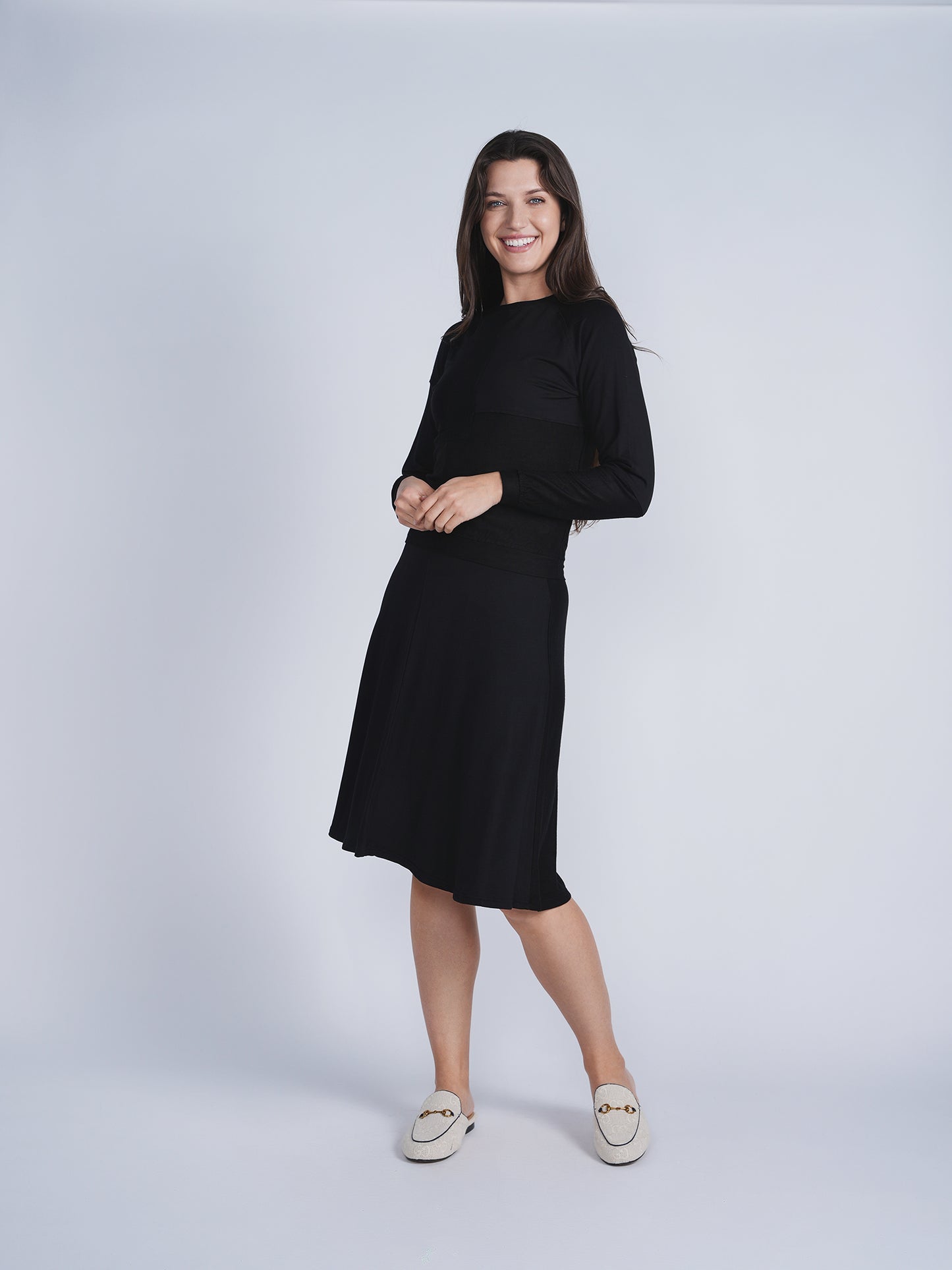 Unclear Blk Patchwork Skirt SB4CYT2286