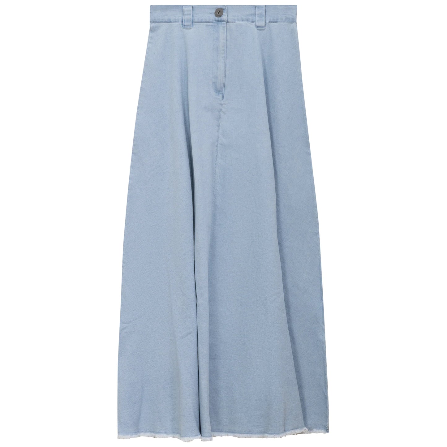 Faves Light Denim Wash A Line Fringe Skirt SB6CM1255SL