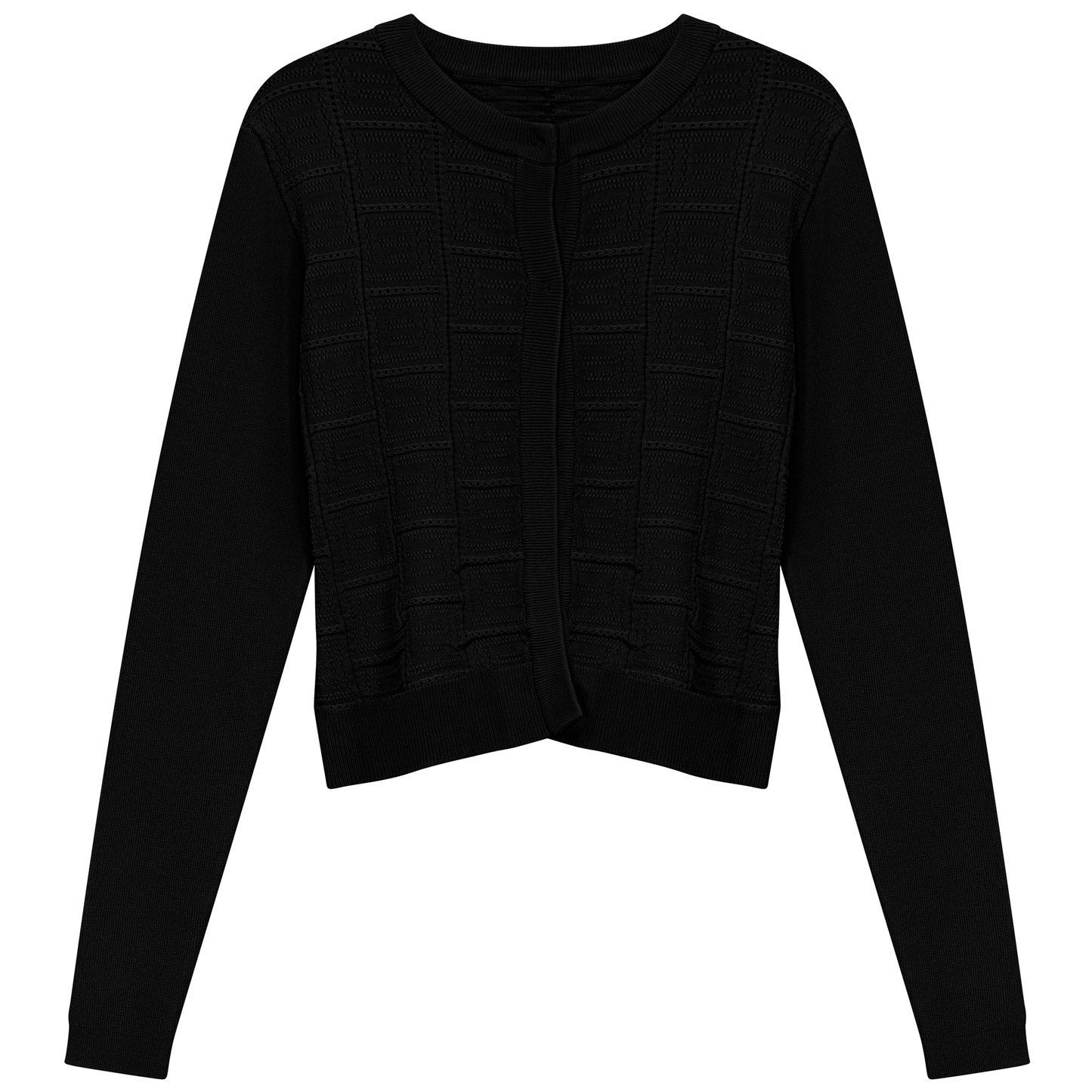 Aspect Black Pointelle Knit Cardigan SB5CPT7156