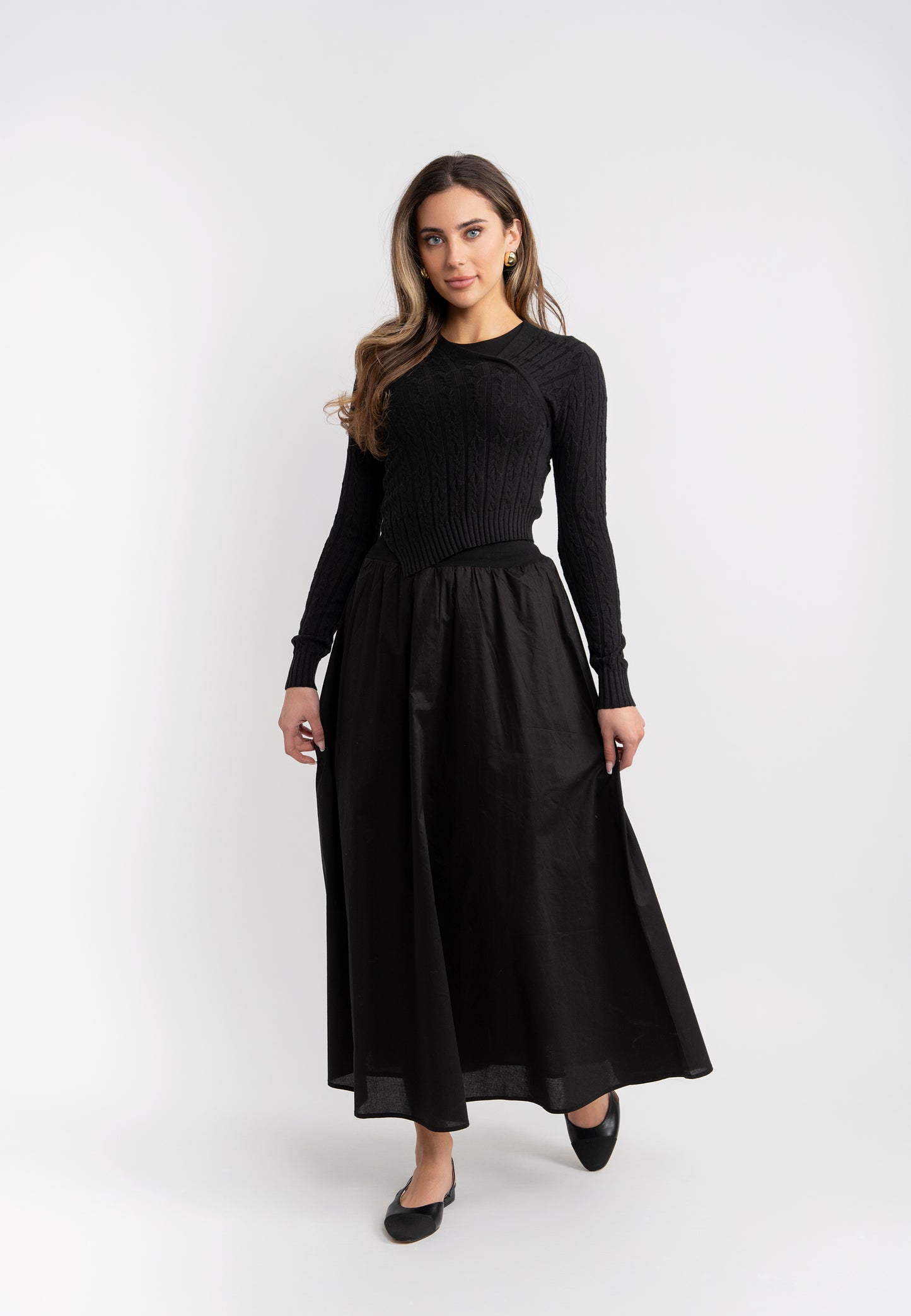 Aspect Black Knit Top SB5CPT7164