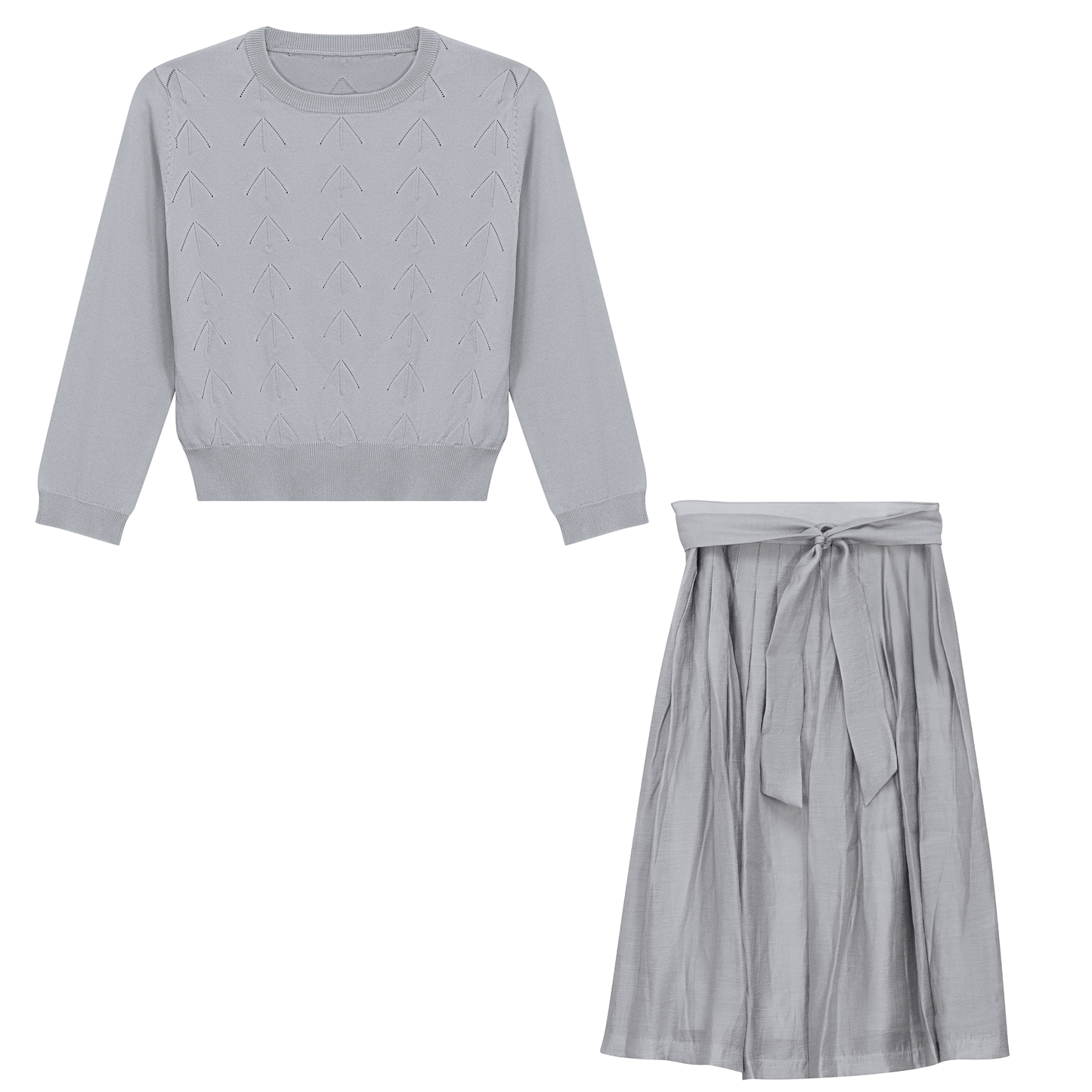 Aspect Powder Blue Knit Top Set SB5CPT7176