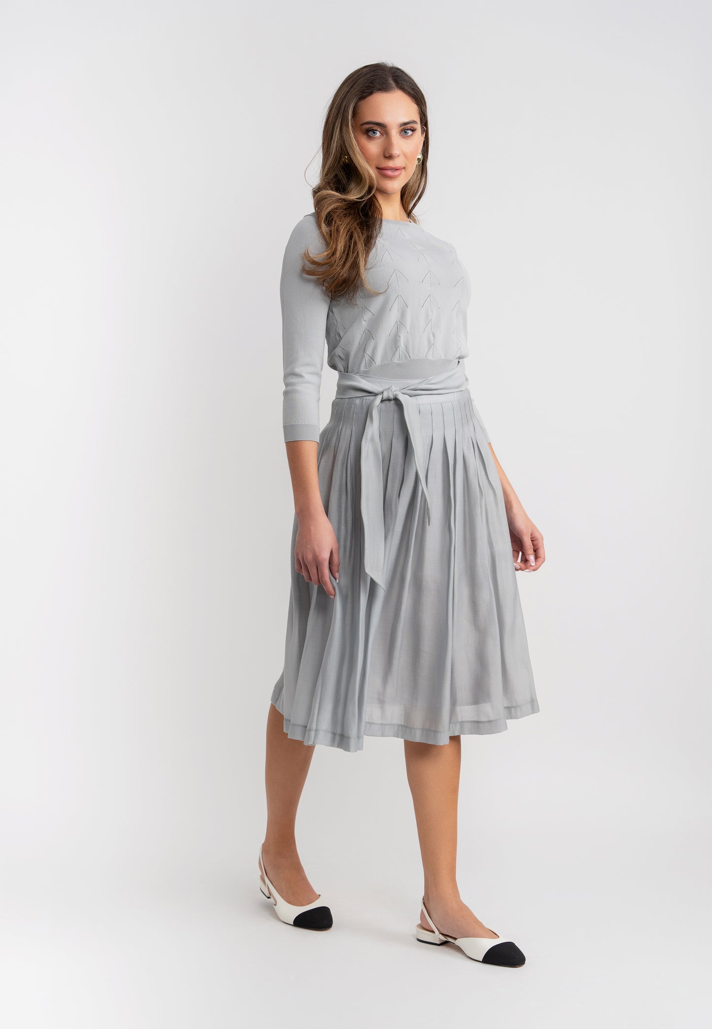 Aspect Powder Blue Knit Top Set SB5CPT7176