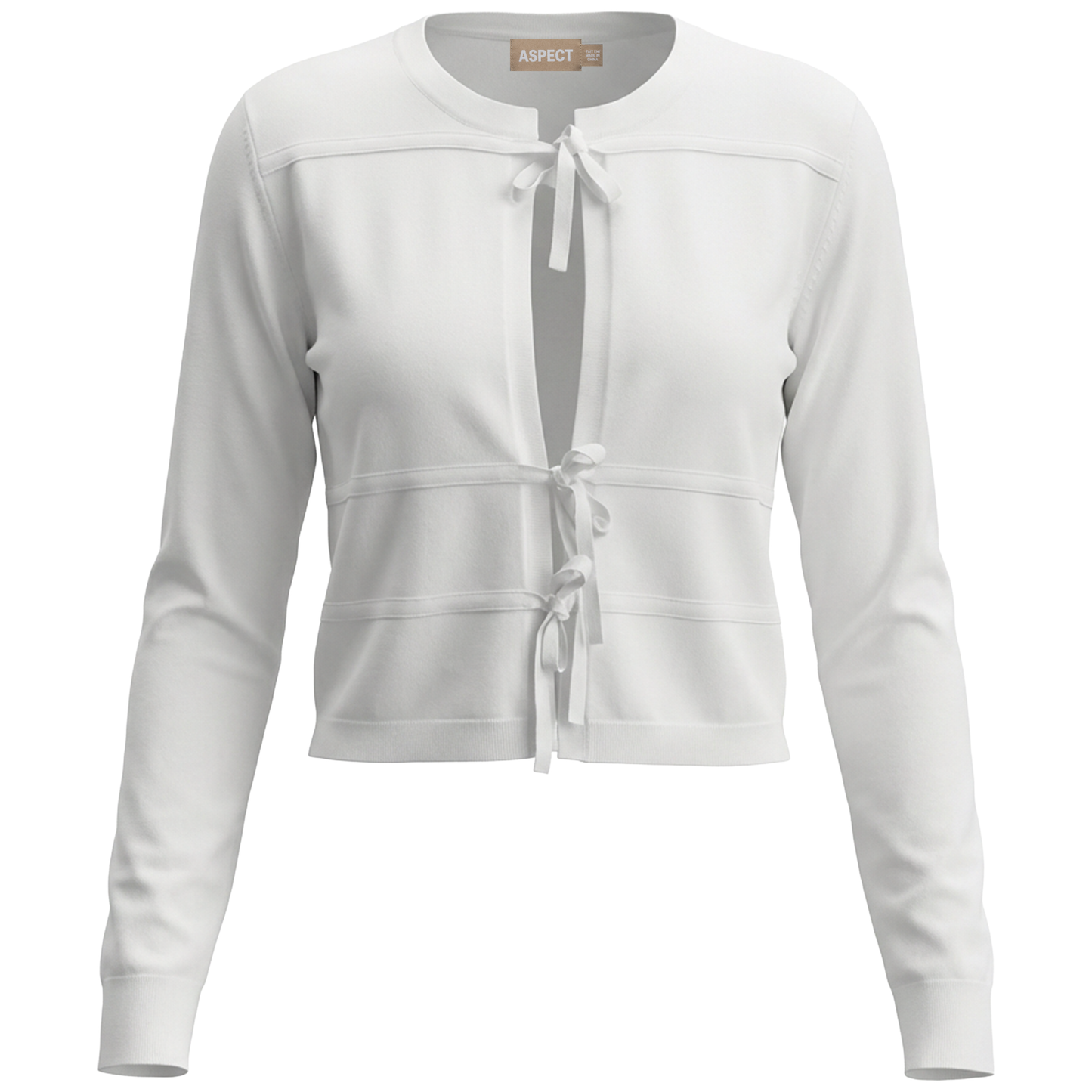 Aspect White Cardigan with String Closure SB6CPT7389