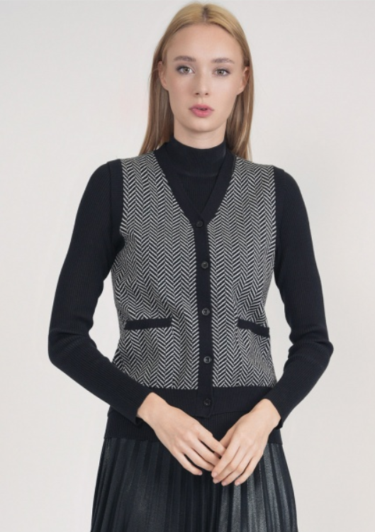 Yal Blk/Wht Stripe Vest K3328