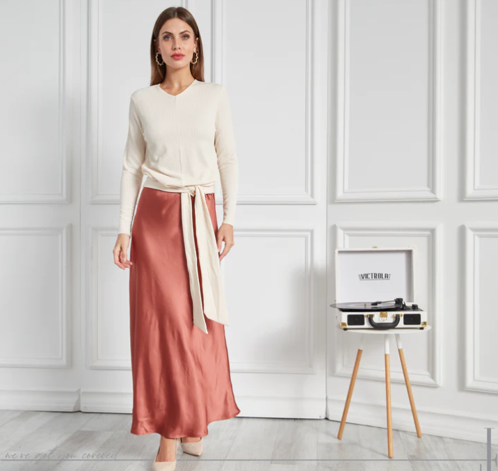 Japparel Rust Cosmo Slip Skirt