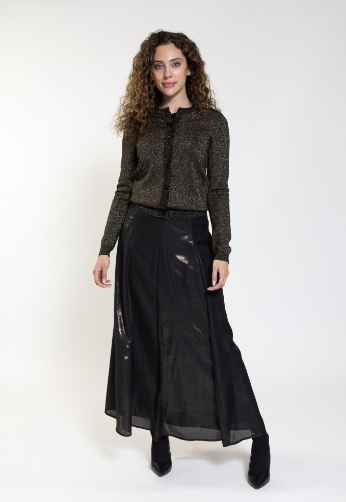 Metallic Blk/Gold Metallic Cardigan WW23939-B