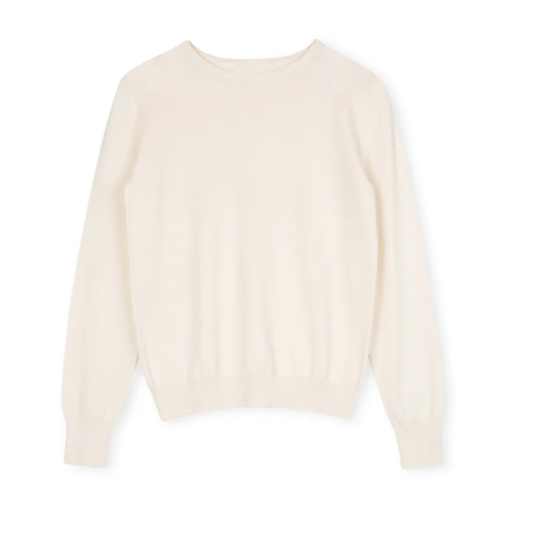 Beige Ivory Knit Crewneck W-12959