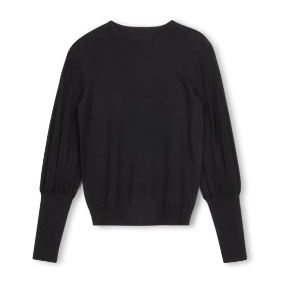Novella Black Anchor Knit Crew Top W-11689