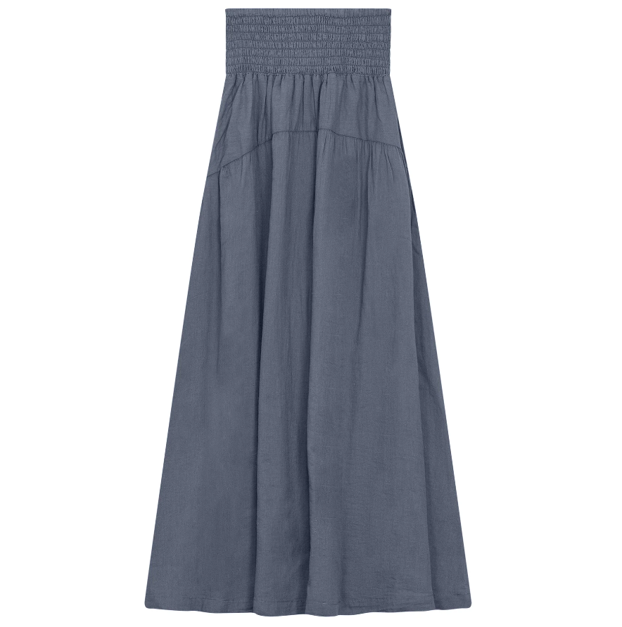 Red Myth Luggage Blue Gauze Maxi Skirt SB4CM8886SL