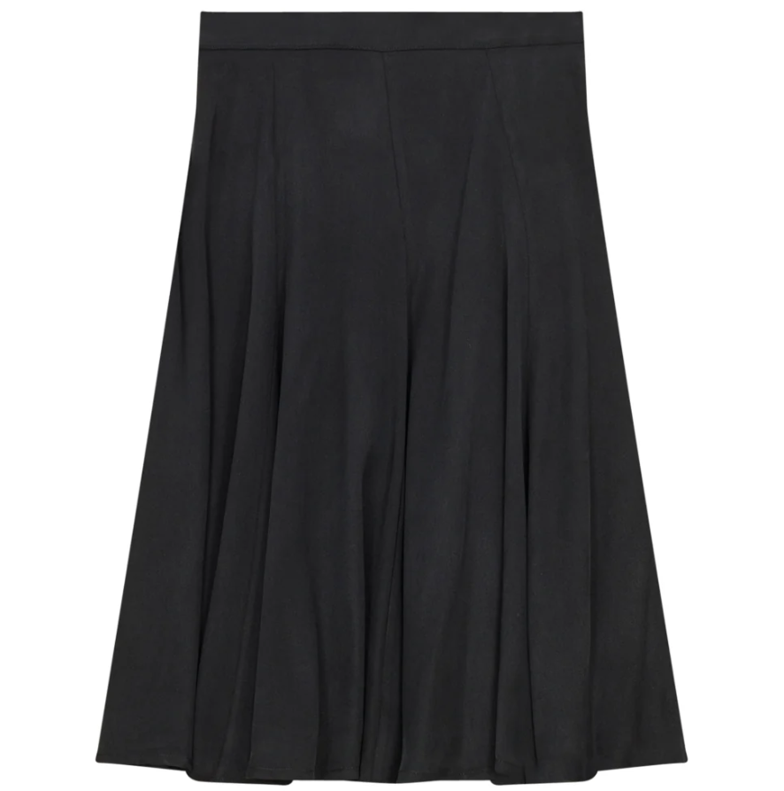 Noni Black Skirt With Vertical Panels And Side Zipper DW3YT3405