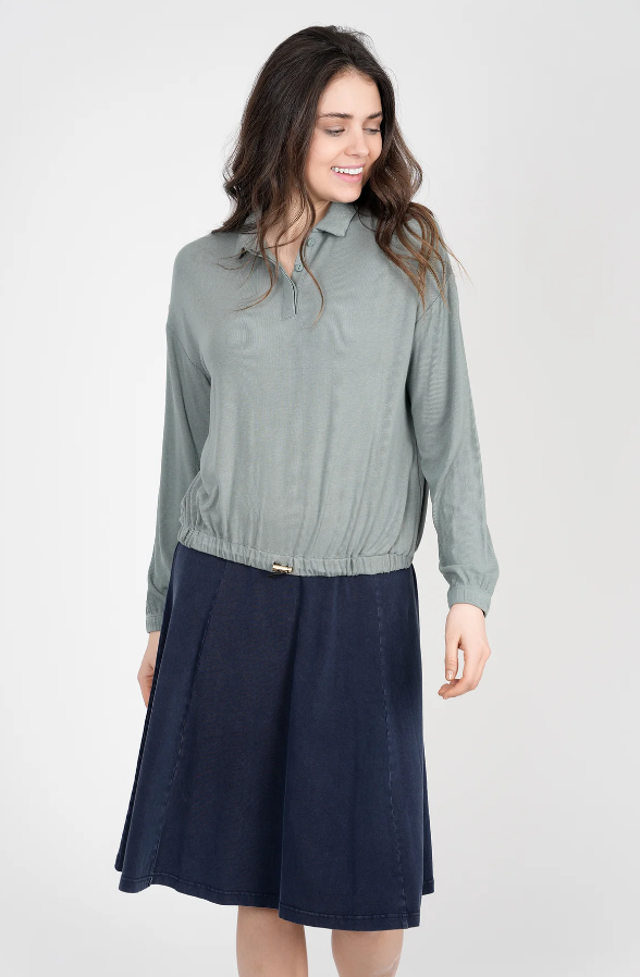 Unclear Dark Denim Wash Panel Skirt SB3CYT2056S