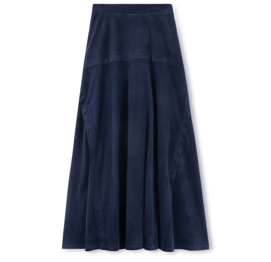 Beige Navy Thin Corduroy Skirt W 14920