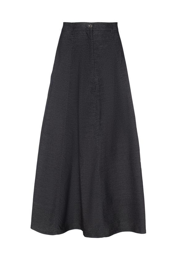Faves Black Corduroy Maxi A Line Skirt WB5CM1673SL