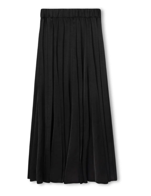 Epik Black Fillmore Silk Pleat Skirt W-22293
