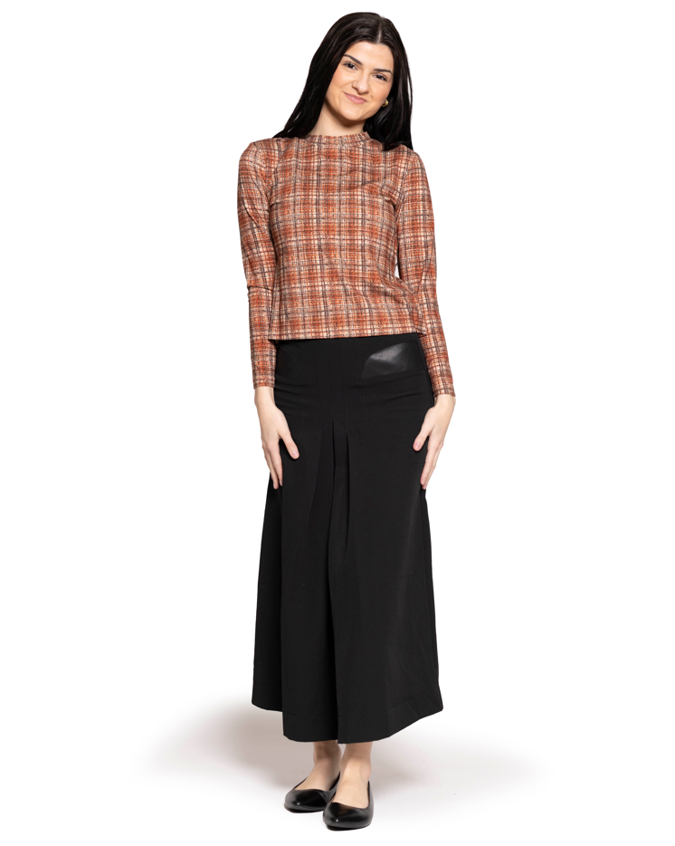 Lilac Rust Square Mock Neck Top 13524uw