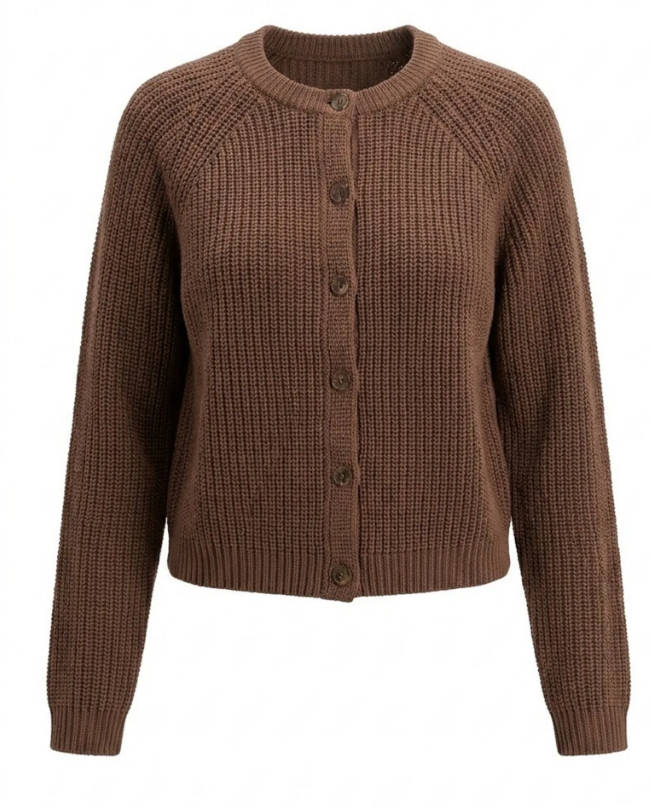 Noni Brown Knit Cardigan WB6CYT3137C