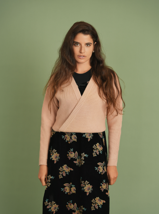 Noni Beige Wrap Sweater WB4CYT2192