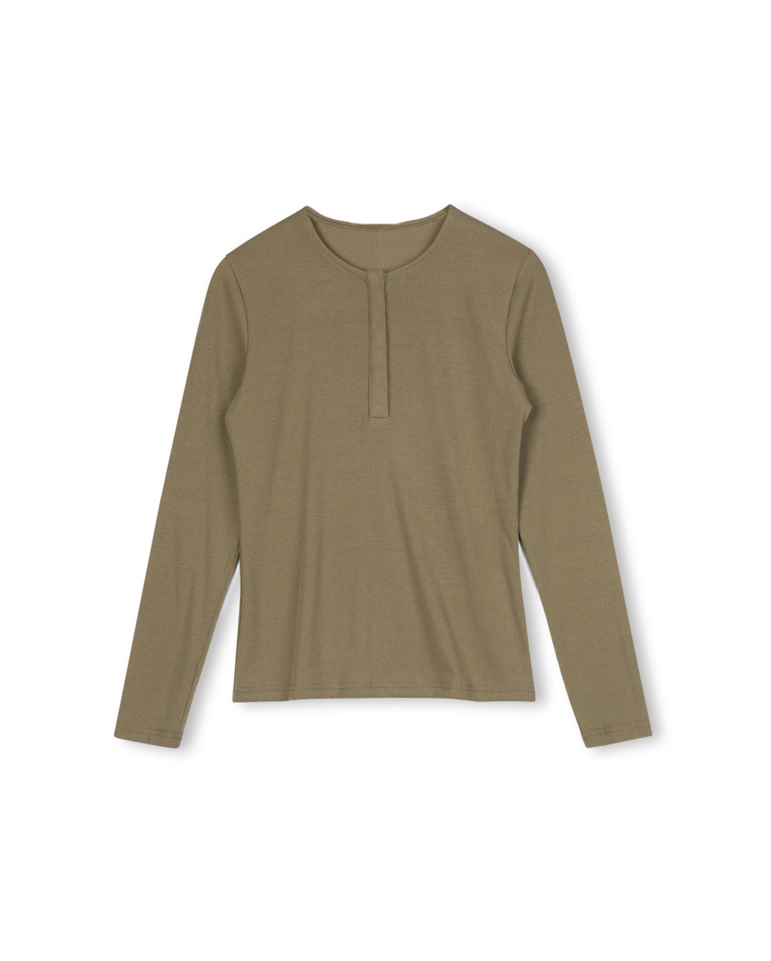 Since 2005 Green Rib Henley Top W-12039