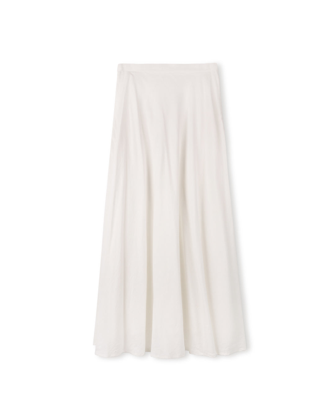 Epik White Linen Maxi Flairy Skirt W-18617