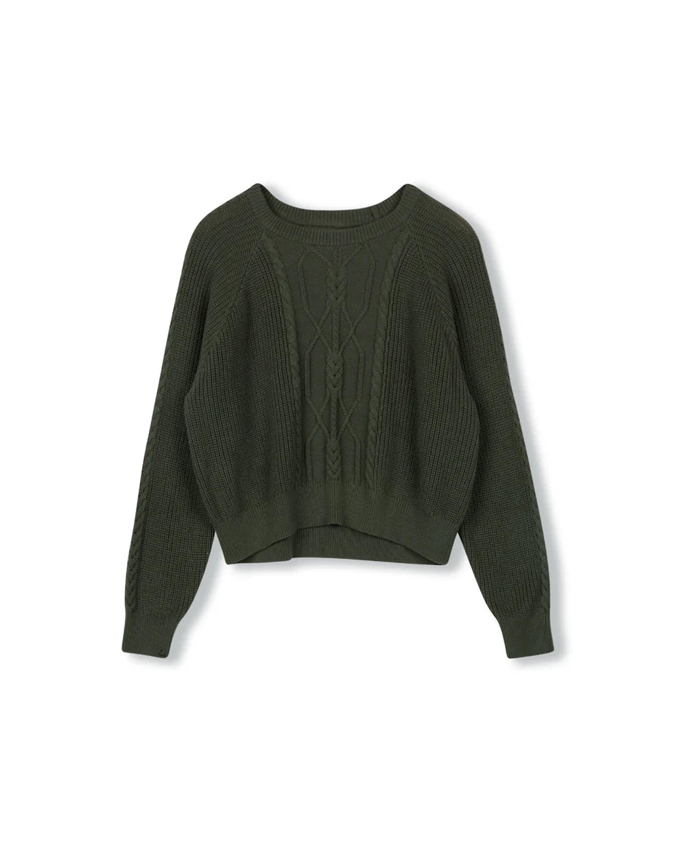 Modelle Green Washed Cable Sweater W-20987