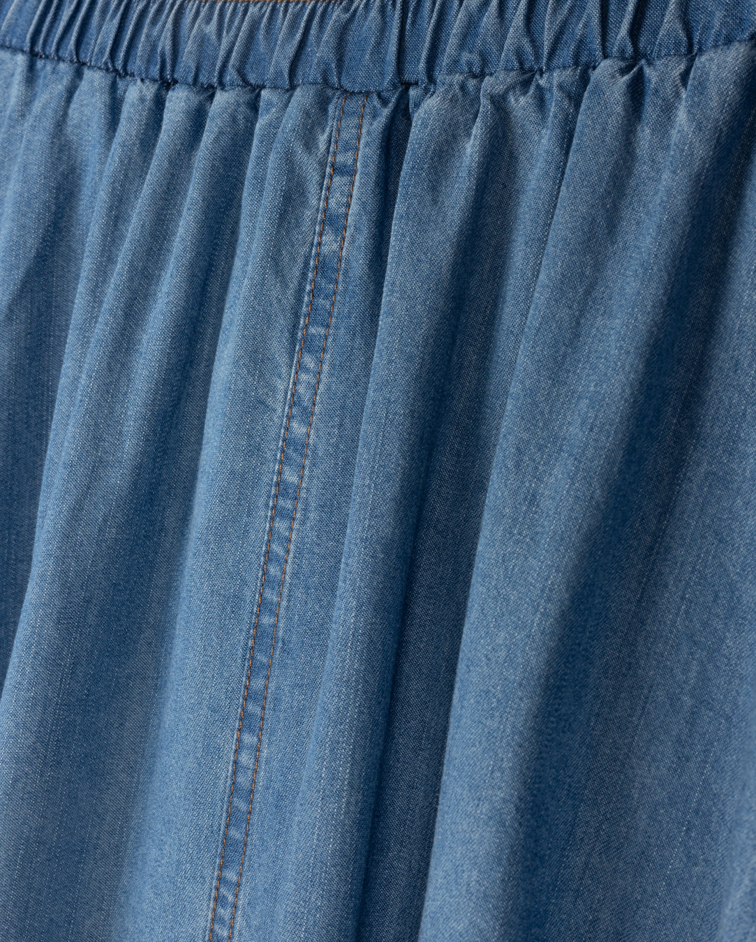 Modelle Blue Denim Gathered Elastic Skirt w-24302