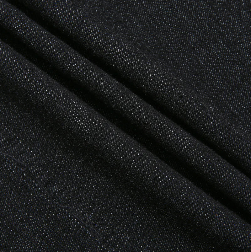 Slate Black Denim Button Skirt W-29358