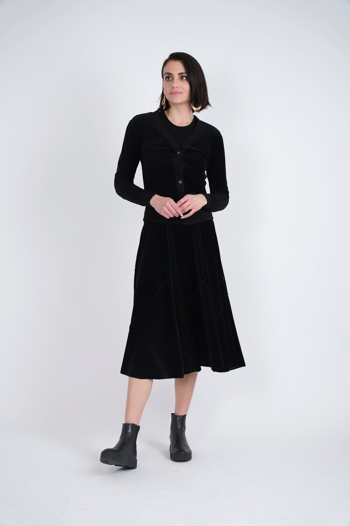 Birch Black Velour Cardigan WB2CM8014T