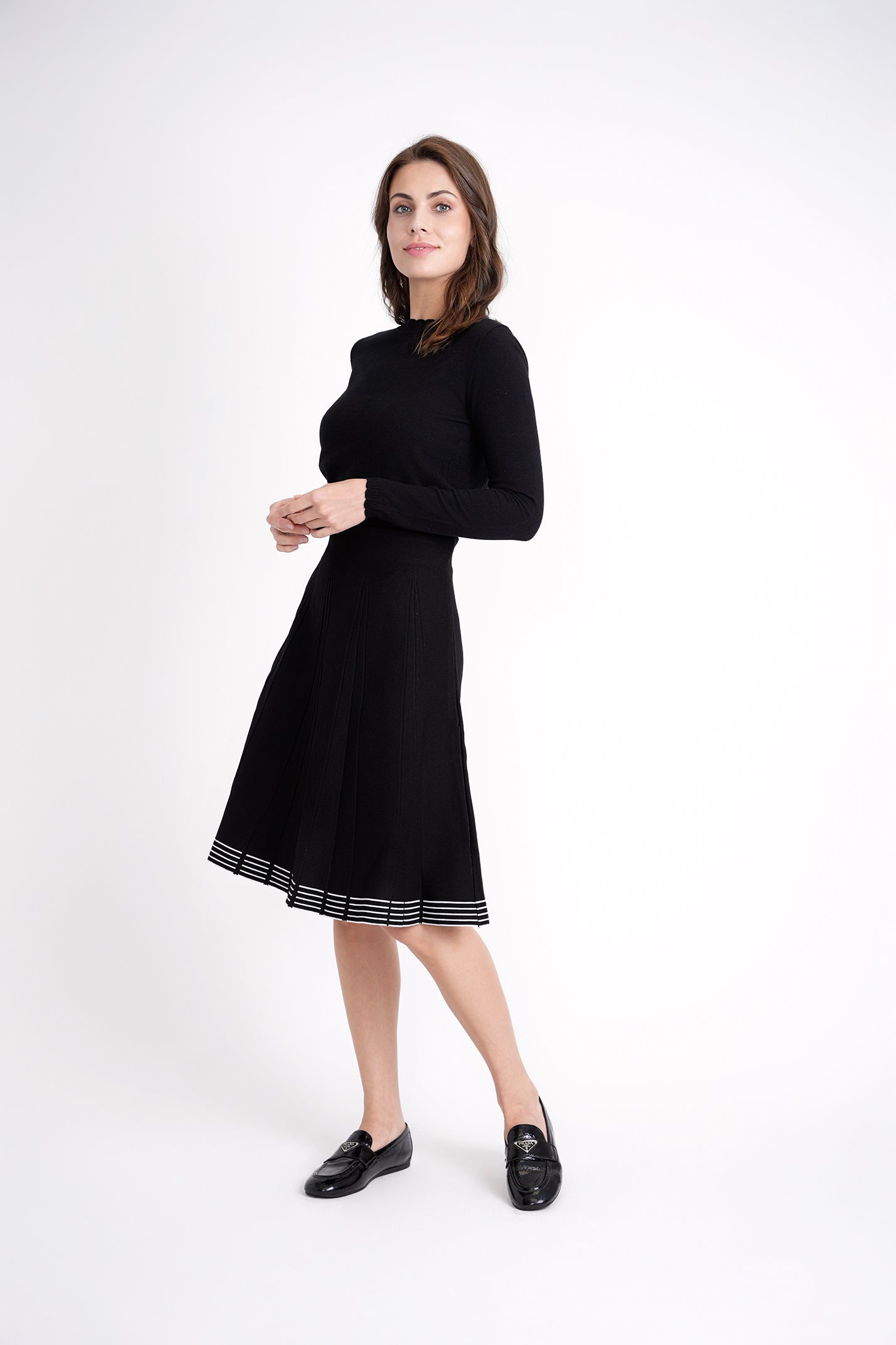 Noni Black Woven Ladies Pointelle Sweater WB3CYT2132
