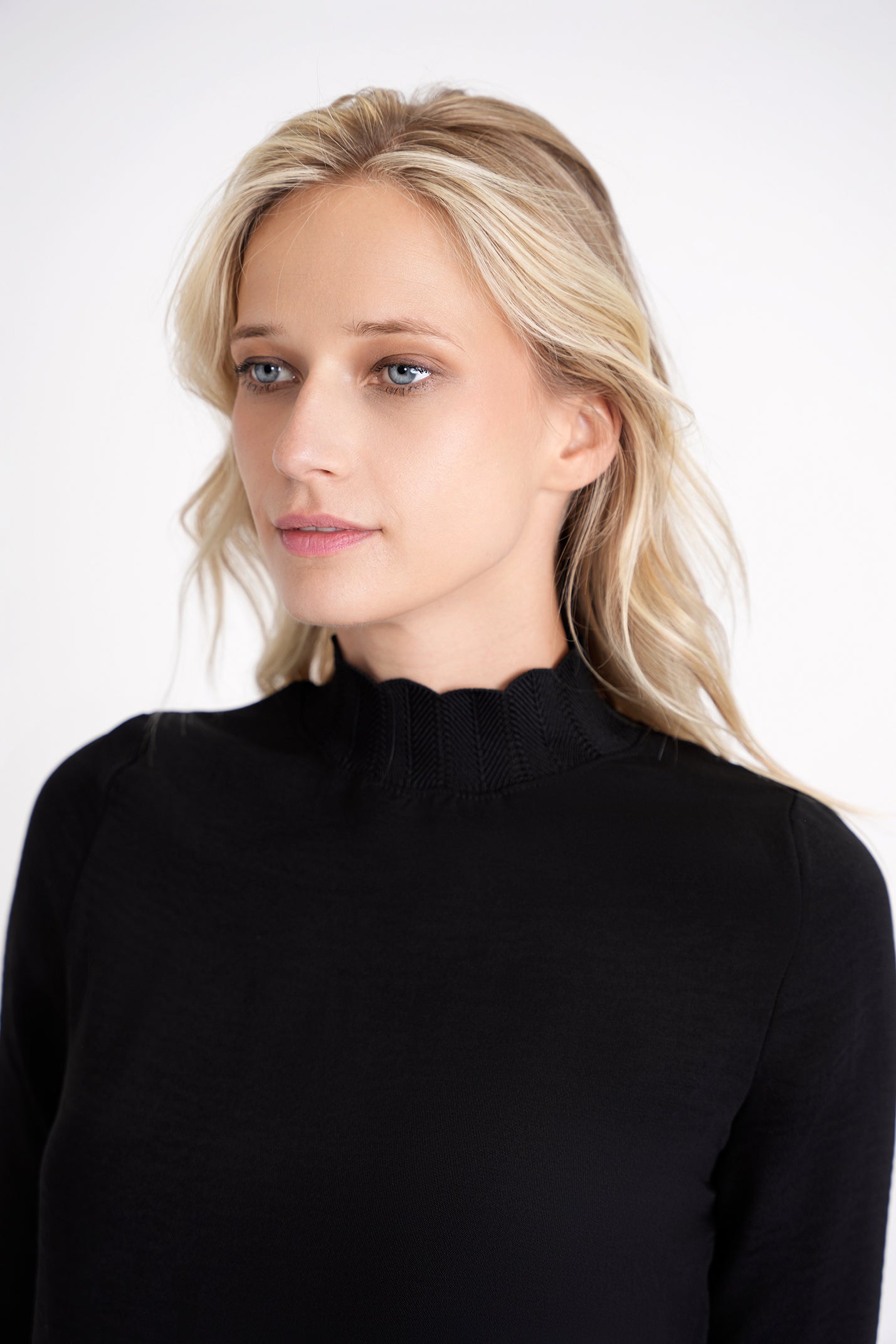 Noni Black Woven Ladies Pointelle Sweater WB3CYT2132