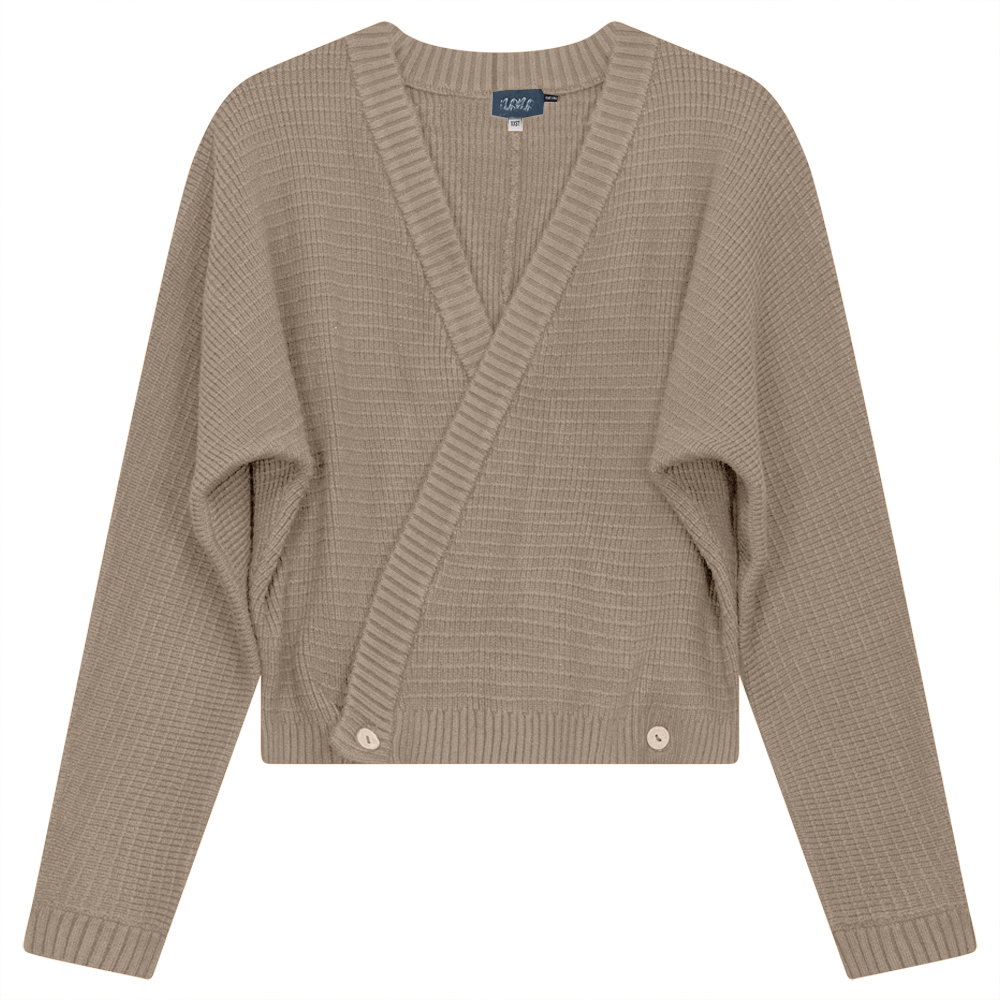 Noni Beige Woven Knitted Wrap Ladies Sweater WB3CYT2192