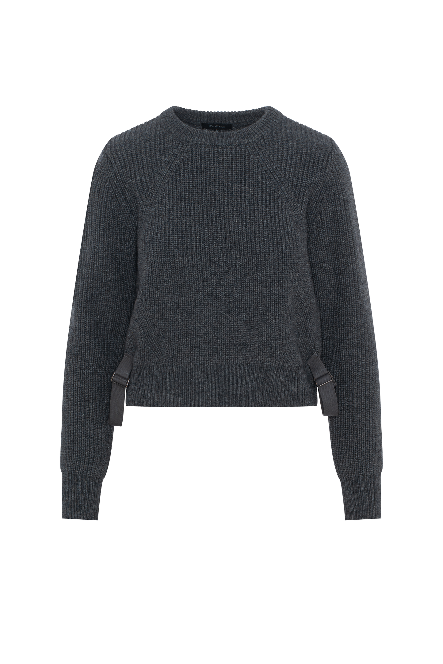 MiuMax Dark Grey Mix Cropped Sweater Wb5CM1621T