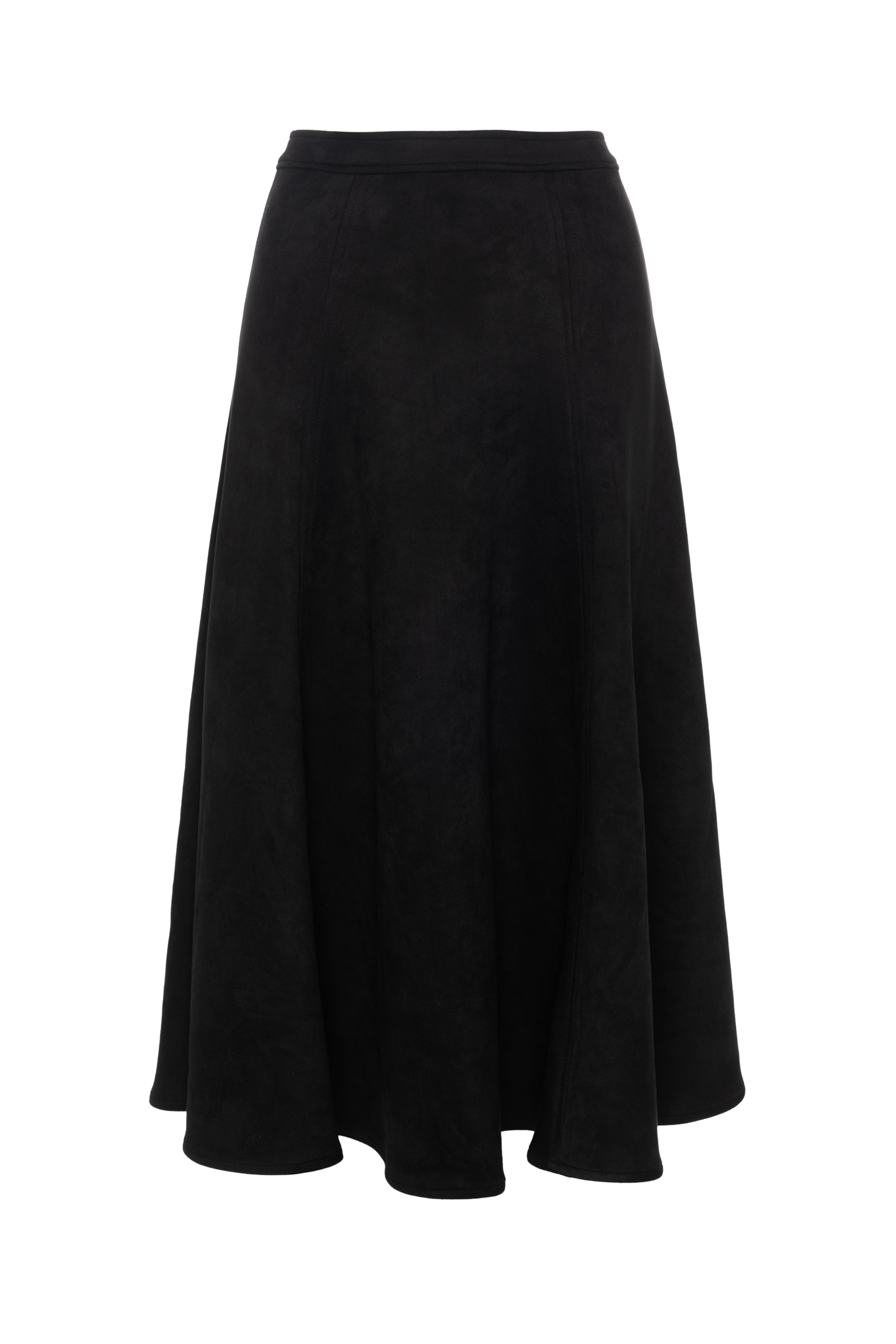 Ginger Black Suede Midi Panel Skirt WB5CPT7289