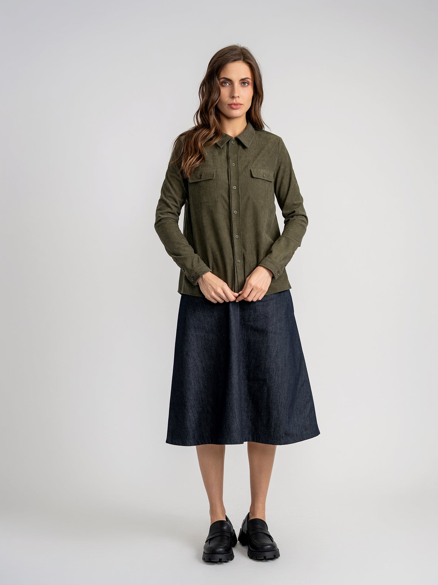 Unclear Olive Corduroy Shirt WB5CYT2838