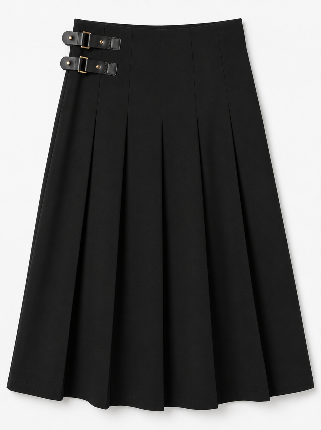 Legend Black Midi Skirt with Strap Buckle WB6CPT7451S